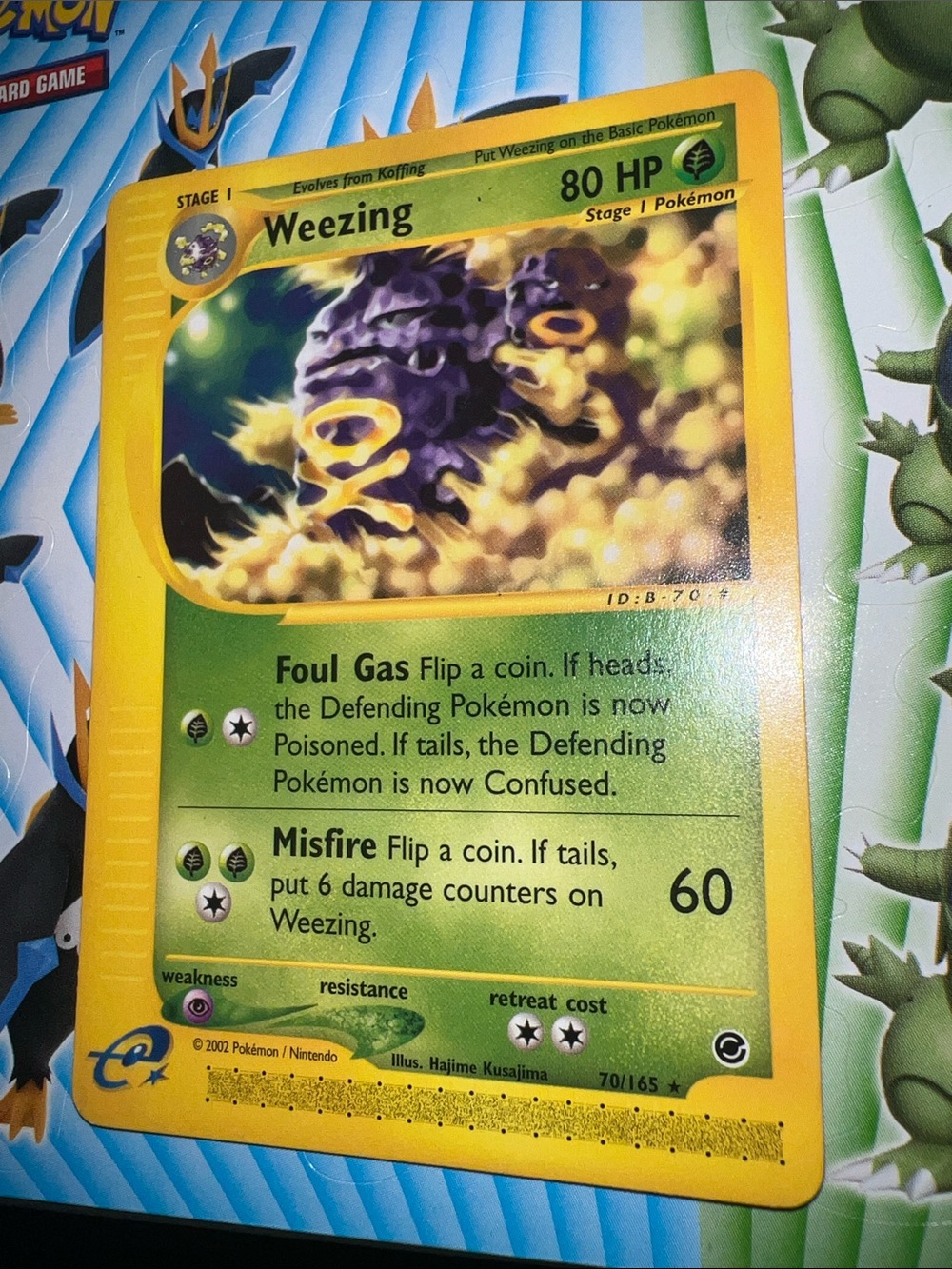 Pokemon Weezing Card - Yellow & Green Borders